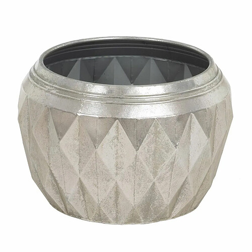 BigBuy Garden Cache-pot Argenté Fer 37,5 x 37,5 x 25,5 cm