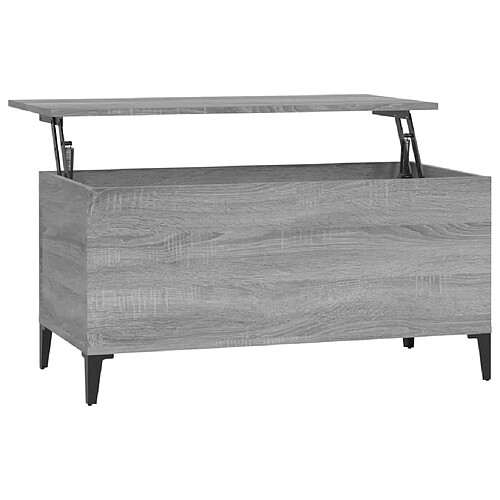 ComfortXL Table Basse Sonoma Gris 90x44,5x45 Cm Bois D'ingénierie