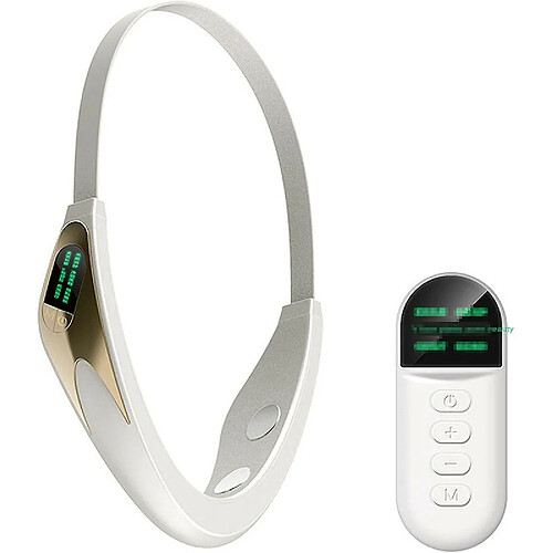 Chrono Appareil facial électrique en V, lifting micro-électrique à 6 modes / 10 vitesses, massage lifting double menton, appareil de beauté multifonctionnel(Blanc)