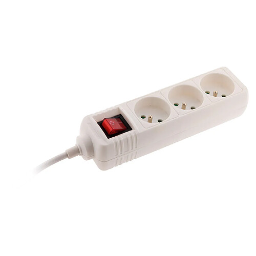 Zenitech Bloc 3 prises 16A + Interrupteur Blanc