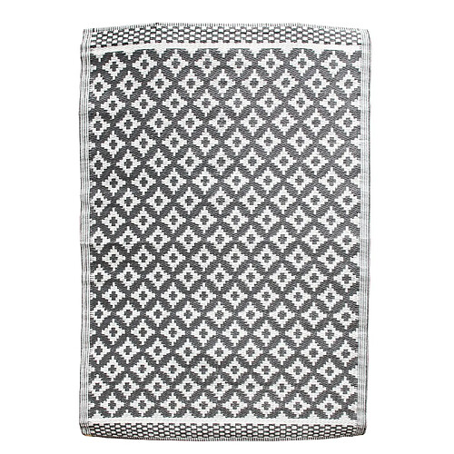 Toilinux Tapis en polypropylène - 120 x 180 cm de long - Gris clair et blanc