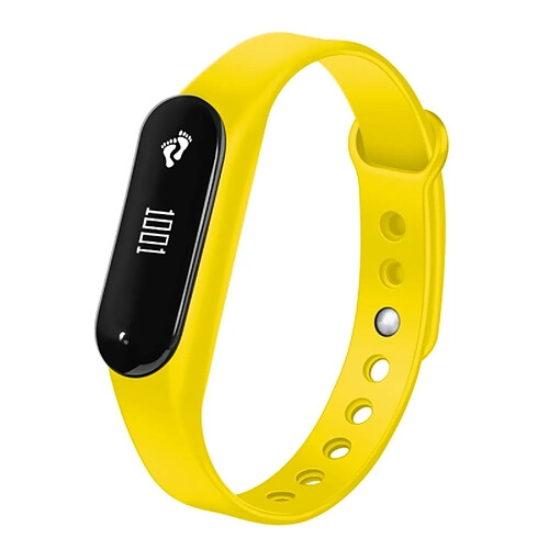 Wewoo Bracelet connecté jaune 0,69 pouces OLED Bluetooth Smart Display, moniteur de fréquence cardiaque de / Podomètre / Appels Rappel / de sommeil / sédentaire / Alarme / Anti-perte, Compatible avec Android et iOS Téléphones