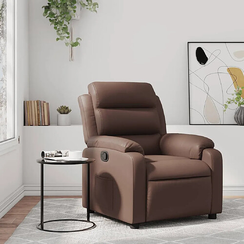 vidaXL Fauteuil inclinable Marron Similicuir