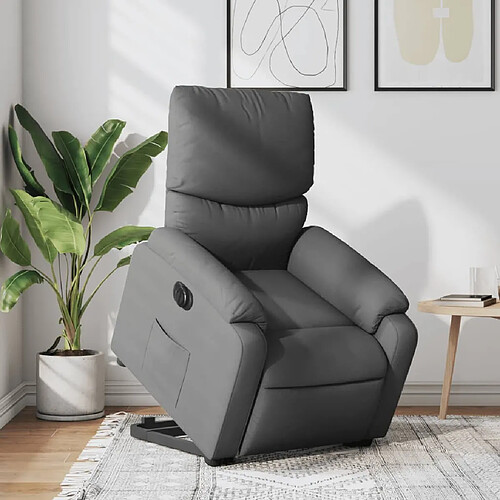 vidaXL Fauteuil inclinable électrique gris foncé tissu