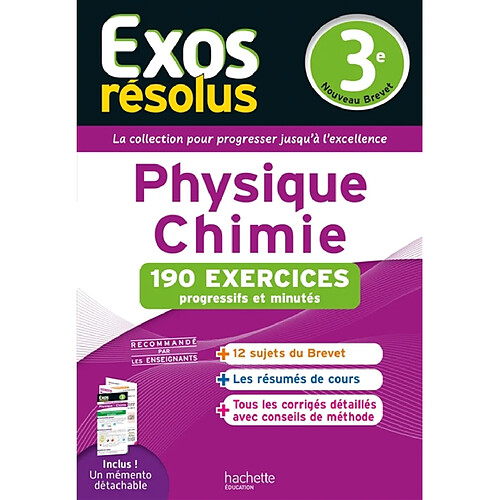 Physique chimie 3e : 190 exercices progressifs et minutés : nouveau brevet · Occasion