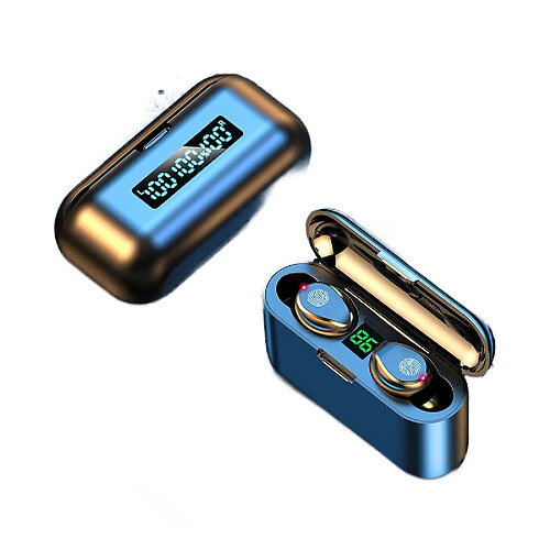 Universal Écouteurs Bluetooth Écouteurs sans fil Écran LED avec microphone Sport Bouchons d'oreille étanches Bouchons d'oreille avec 2000mAh Boîte de recharge