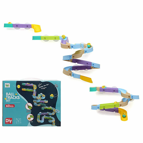 BigBuy Kids Circuit de construction Ball Tracks Set 60 Pièces