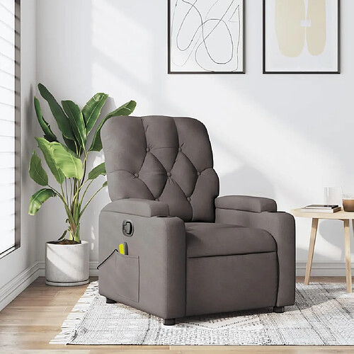 vidaXL Fauteuil de massage inclinable Taupe Tissu