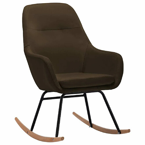 Maison Chic Chaise à bascule | Fauteuil Relax, design moderne Marron Tissu -GKD25790