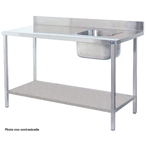 AFI COLLIN LUCY? Table de Chef Inox Bac à Gauche - Gamme 700 - AFI Collin Lucy