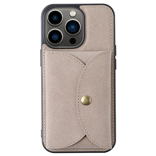 Coque en TPU + PU VILI détachable 2-en-1, magnétique avec porte-carte kaki pour votre iPhone 13 Pro 6.1 pouces