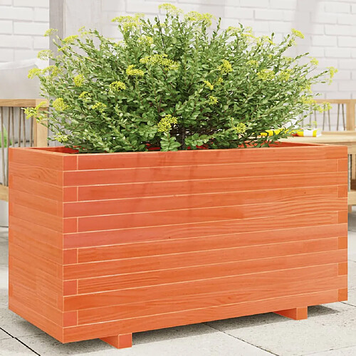 vidaXL Jardinière cire marron 90x40x49,5 cm bois de pin massif