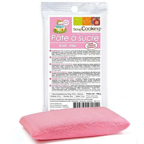 Scrapcooking Pâte à sucre rose 100 g