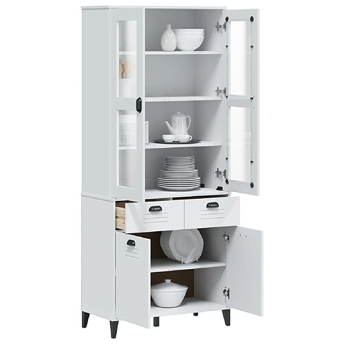 vidaXL Buffet VIKEN blanc 80x40x190 cm bois massif de pin