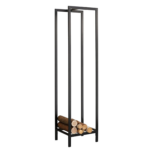 Helloshop26 Range-bûches pour usage intérieur extérieur porte-bûches design support rangement bois de chauffage pour intérieur / extérieur 140 x 35 x 35 cm noir 03_0006289