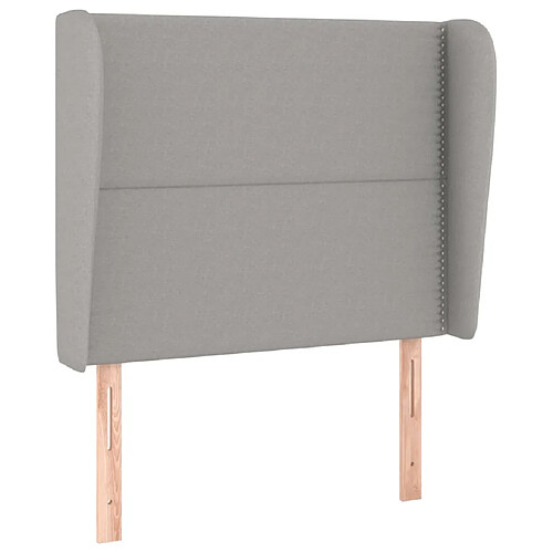 Maison Chic Tête de lit moderne avec oreilles pour chambre - Décoration de lit Gris clair 83x23x118/128 cm Tissu -MN40639