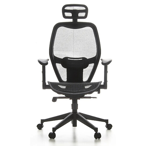 Siège de bureau / Fauteuil de direction AIR-PORT, tissu maille noir hjh OFFICE