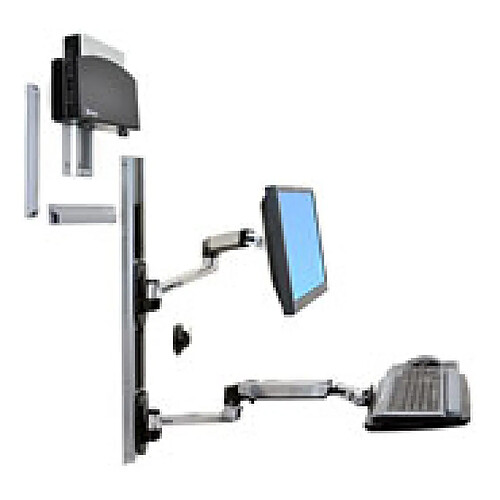 Ergotron LX Series LX Wall Mount System 68,6 cm (27") Noir, Argent