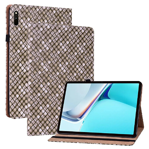 Etui en PU texture tissée multicolore marron pour votre Huawei MatePad 11 (2021)