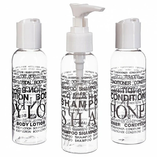 Set de 3 Flacons de Voyage Transparent