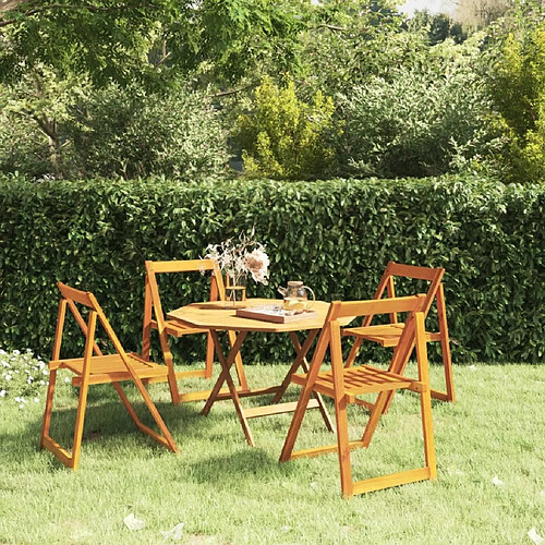 Maison Chic Lot de 4 Chaises pliables de jardin | chaises Relax Bois d'acacia massif -GKD74308