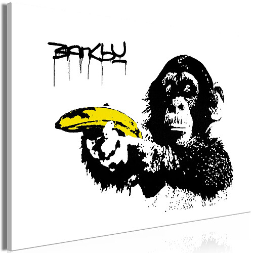 Artgeist Tableau - Banksy: Monkey with Banana (1 Part) Wide [90x60]