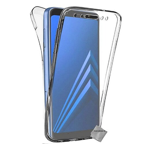 Htdmobiles Coque silicone gel fine 360 integrale pour Samsung Galaxy A6 (2018) + film ecran - TRANSPARENT