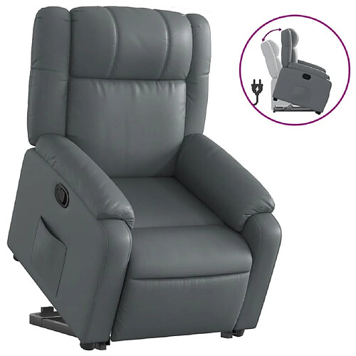 Maison Chic Fauteuil Relax pour salon, Fauteuil inclinable Gris Similicuir -GKD83883