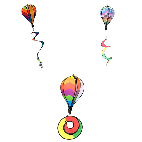 3pcs Ballon à Air Chaud Vents windsock Montgolfière Cerf-volant Jardin Cour Maison Décoration Jouet Mnche à Air