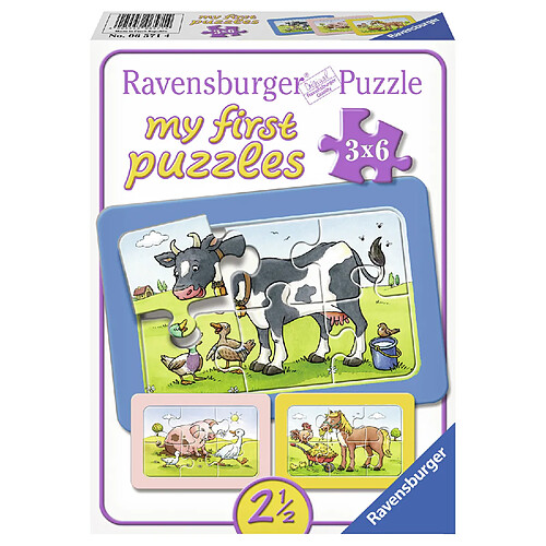 Ravensburger Puzzle 3 x 6 pièces : Les bons amis