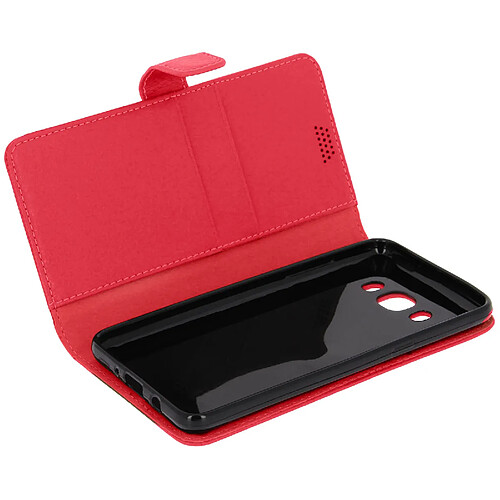 Avizar Housse Etui Folio Portefeuille Rouge Samsung Galaxy J5 2016 - Fonction Support