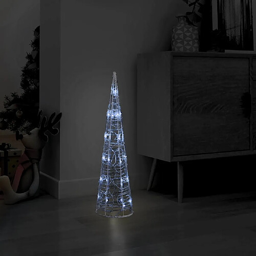 vidaXL Cône lumineux décoratif pyramide LED Acrylique Blanc froid 60cm