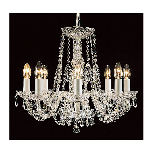 Lumière Chandelier sans abats jours Modra Chrome 8 ampoules 46cm