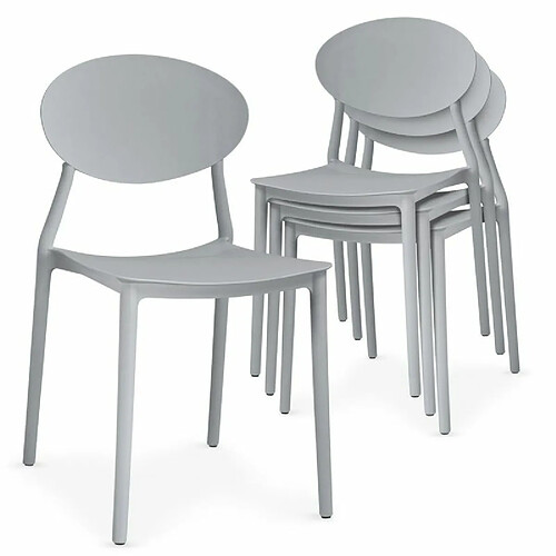 Paris Prix Lot de 4 Chaises Design Tojal 81cm Gris