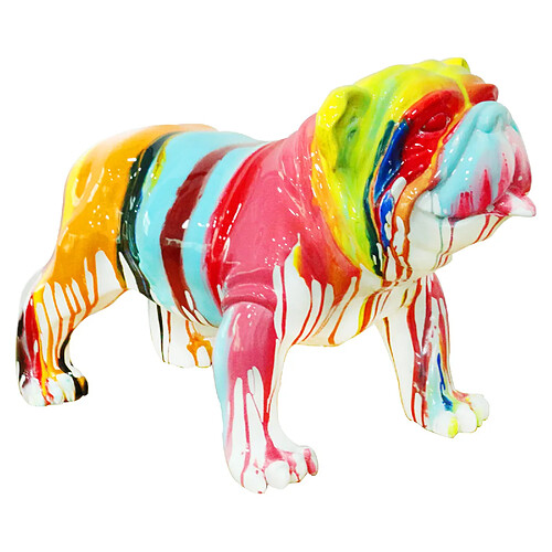 Figurine Décorative Chien Bulldog Kuatéh en Polyrésine 61x32x38 cm Multicolore