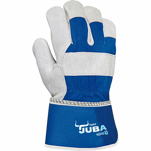 Gants de travail JUBA Peau de vache Daim Bleu Toile - 10