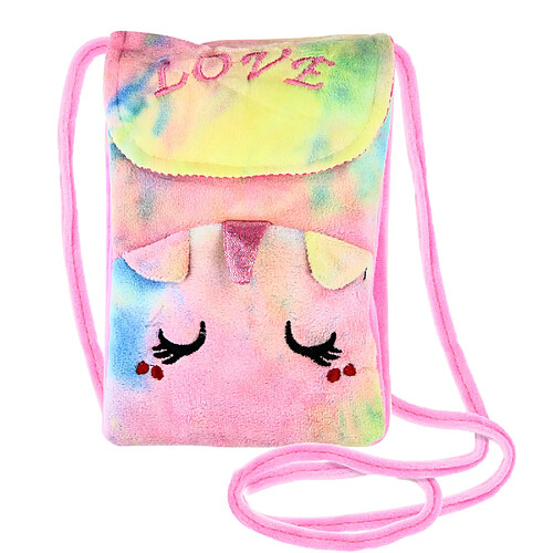 Avizar Pochette Bandoulière pour Smartphone en Tissu Design Licorne Dormant Arc en Ciel