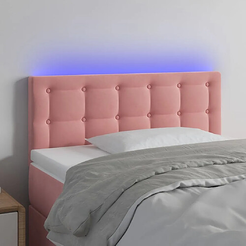 Maison Chic Tête de lit scandinave à LED,meuble de chambre Rose 90x5x78/88 cm Velours -MN16846