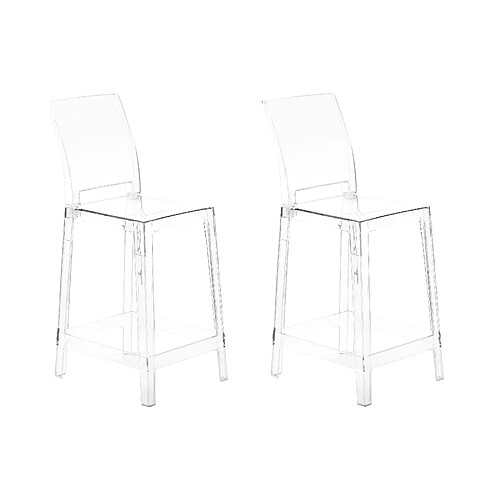 Beliani Tabouret de bar Set de 2 Transparent WELLINGTON