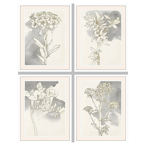 Cadre DKD Home Decor Fleurs (55 x 2,5 x 70 cm) (4 Unités)