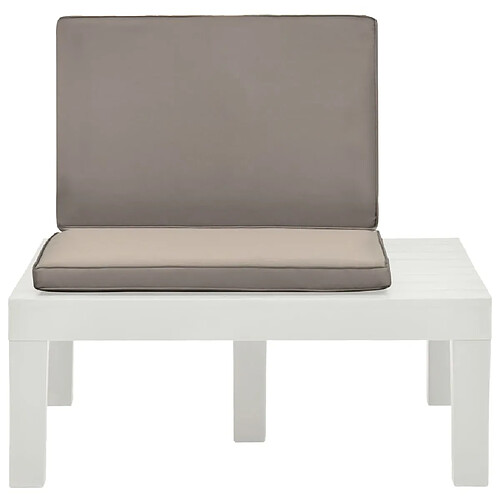 Maison Chic Chaise de salon de jardin - Fauteuil d'extérieur avec coussin Plastique Blanc -MN69179