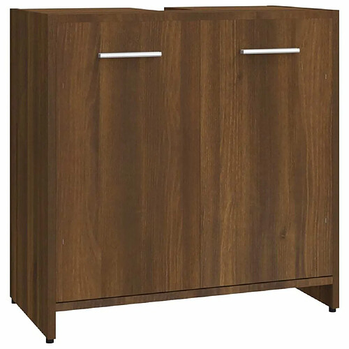 Maison Chic Armoire de bain,Meuble de rangement de salle de bain,Meuble haut Chêne marron 60x33x60 cm Bois d'ingénierie -GKD441419