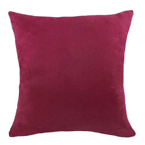 Housse De Coussin En Velours Doux Taie D'oreiller De Couleur Unie Wine-45x45cm