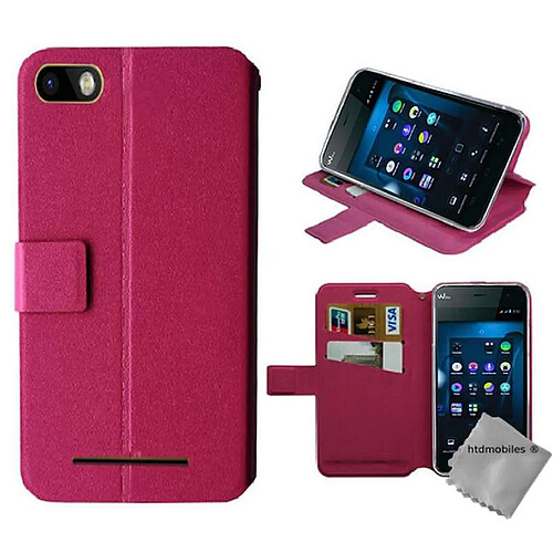 Htdmobiles Housse etui portefeuille pour Wiko Lenny 3 + film ecran - ROSE