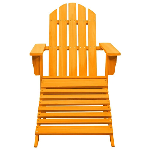 Maison Chic Chaise de jardin avec pouf - Fauteuil d'extérieur Adirondack Bois de sapin Orange -MN88132