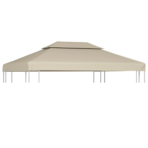 vidaXL Recouvrement de remplacement d'auvent 310 g/m² Beige 3 x 4 m