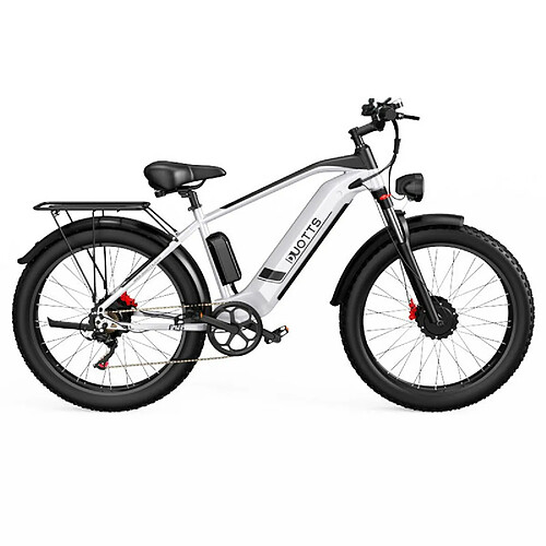 DUOTTS F26 Vélo de montagne électrique 750W *2 doubles moteurs 48 V 17,5 Ah Batterie LG 26 * 4,0 pouces Gros pneus - Argent