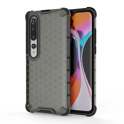 Coque en TPU combo antichoc motif nid d'abeille noir pour votre Xiaomi Mi 10