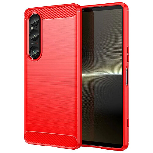 Htdmobiles Coque pour Sony Xperia 1 VI - housse etui silicone gel carbone + film ecran - ROUGE