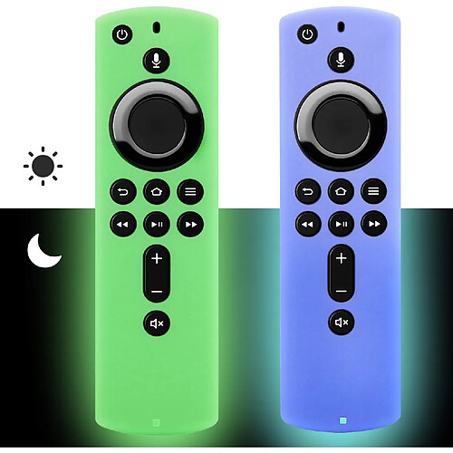 SANAG Firestick Lot De 2 Coques De Protection Pour Telecommande Vocale Alexa Fire Tv Stick 4K(Vert Et Bleu Ciel)